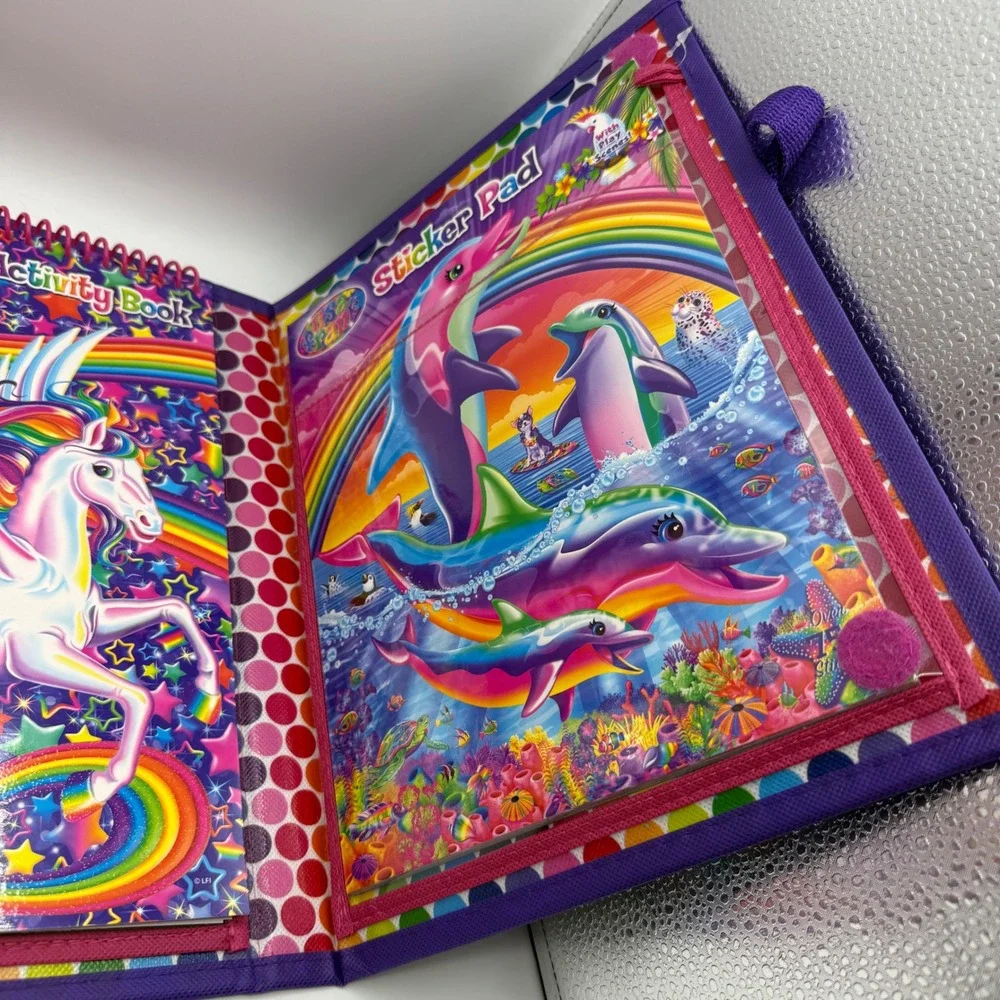 Lisa Frank Activity Set Kids Purple Tikanni Husky Rainbow Art Kit Case NEW
